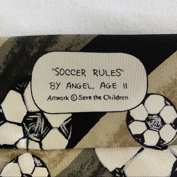 “SOCCER Rules” Save the Children Novelty Silk Tie - Picture 4 of 6